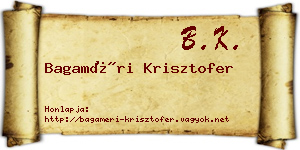 Bagaméri Krisztofer névjegykártya