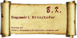 Bagaméri Krisztofer névjegykártya