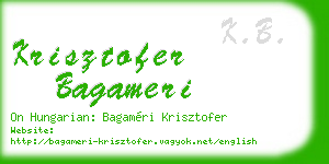 krisztofer bagameri business card