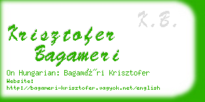 krisztofer bagameri business card